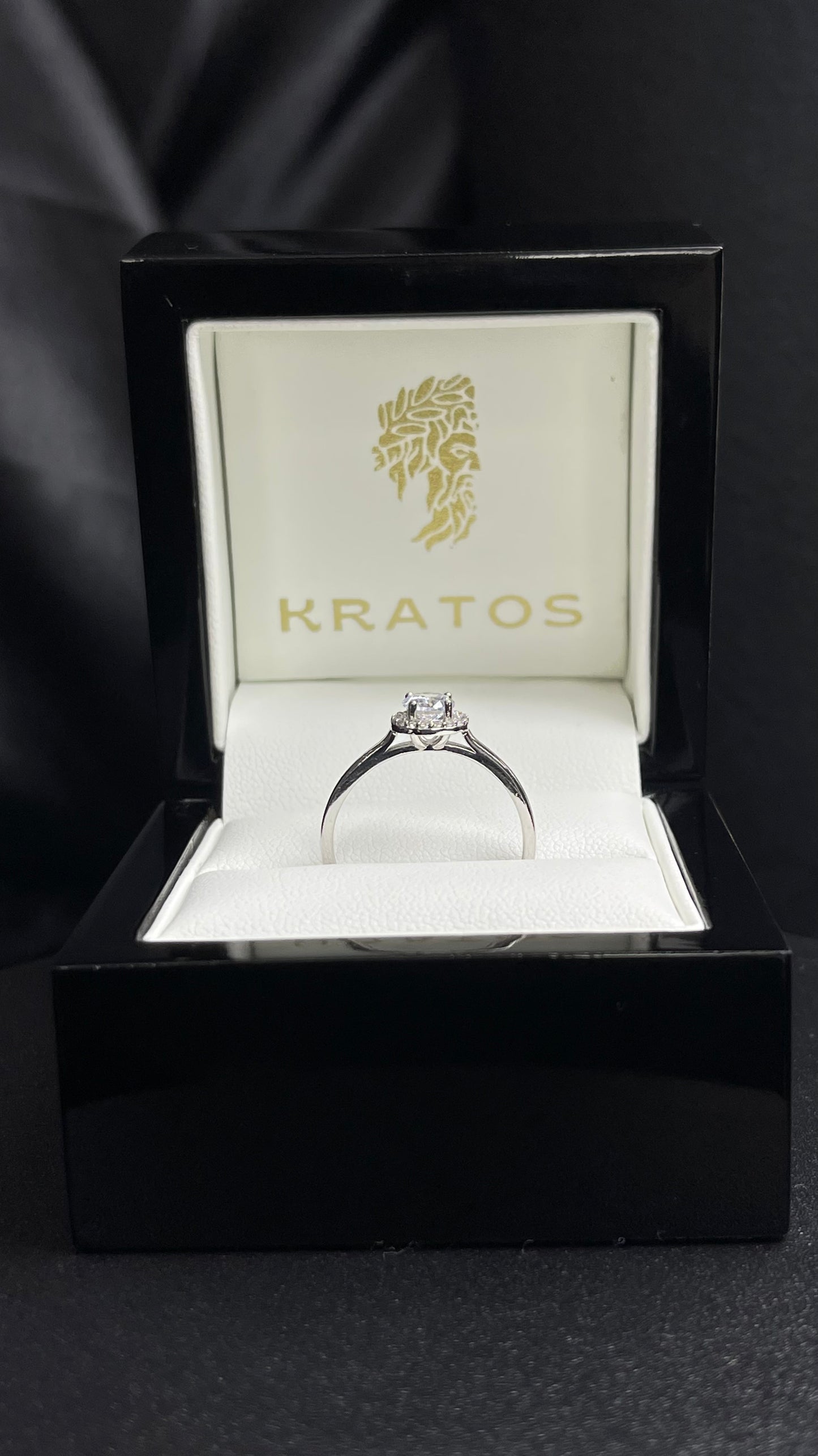 Anillo Compromiso Halo Zirconias