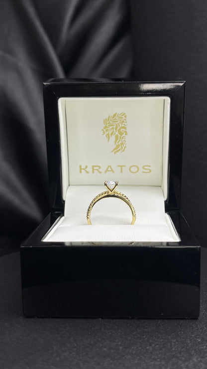 Anillo Compromiso Zirconias Trenzado