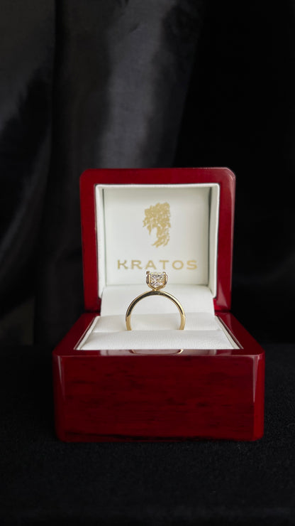 Anillo Compromiso Oval 2.02ct Hidden Halo 18rd .10ct 14k YG