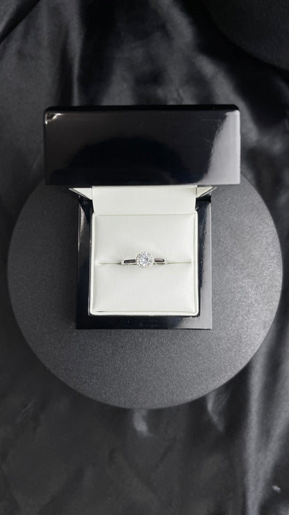 Anillo Compromiso Halo Zirconias
