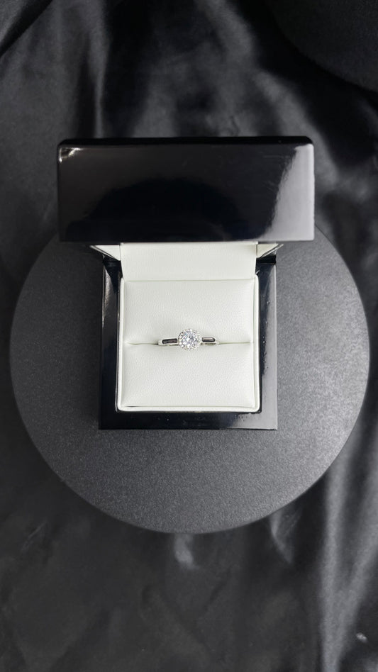 Anillo Compromiso Halo Zirconias