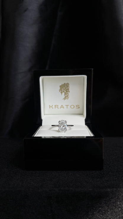 A. Compromiso Solitario Oval Tulip 14K WG 2.03ct