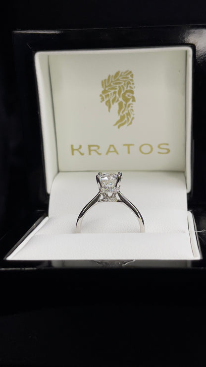 Anillo Solitario Corte Redondo 1.53ct 18k, .20ct diamantes naturales