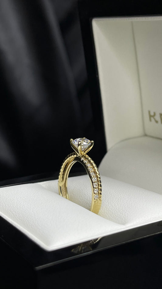 Anillo Compromiso Zirconias Trenzado