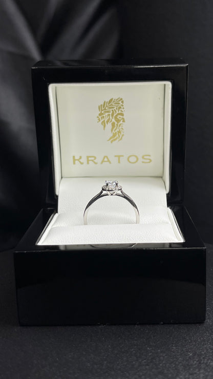 Anillo Compromiso Halo Zirconias