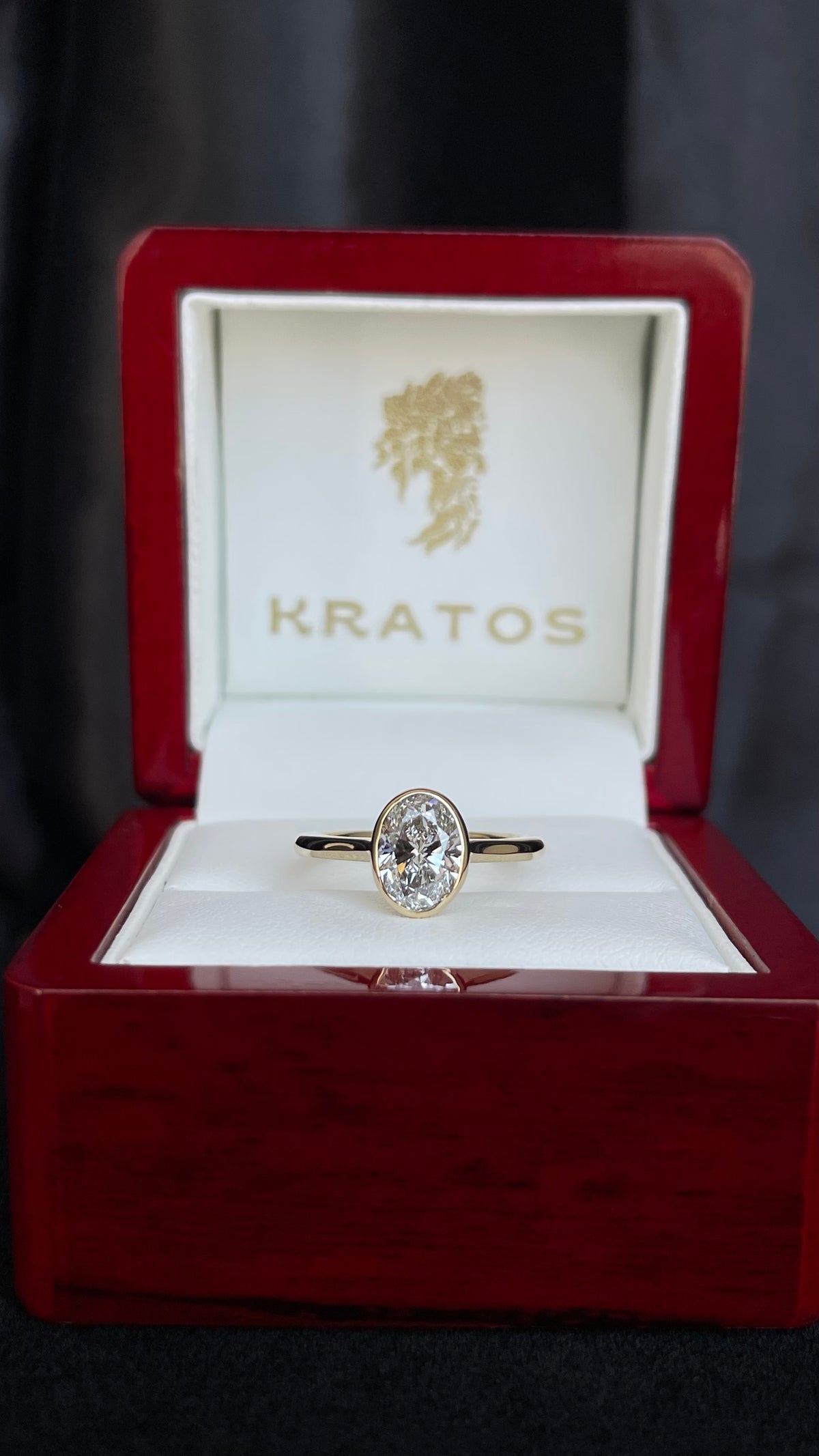 A. Compromiso Solitario Oval Bicelado YG 14k