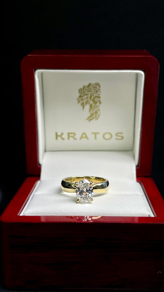 Anillo Solitario Oval 1.52ct, 10k