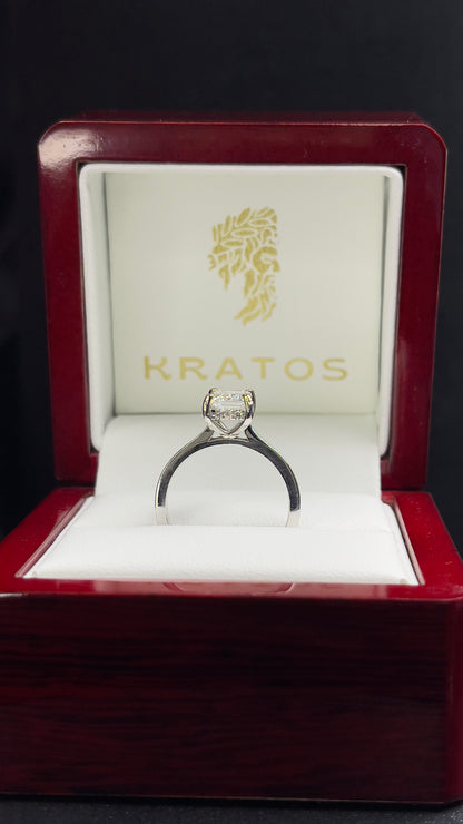 Anillo Corte Esmeralda 1.57ct, Hidden Halo .20 ct diamantes naturales