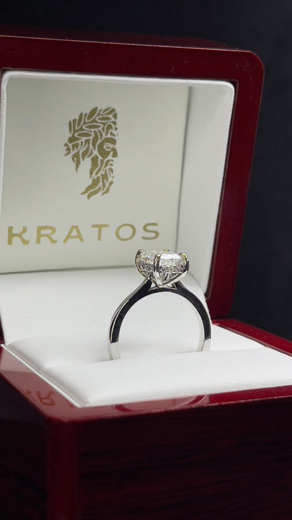 Anillo Corte Esmeralda 1.57ct, Hidden Halo .20 ct diamantes naturales