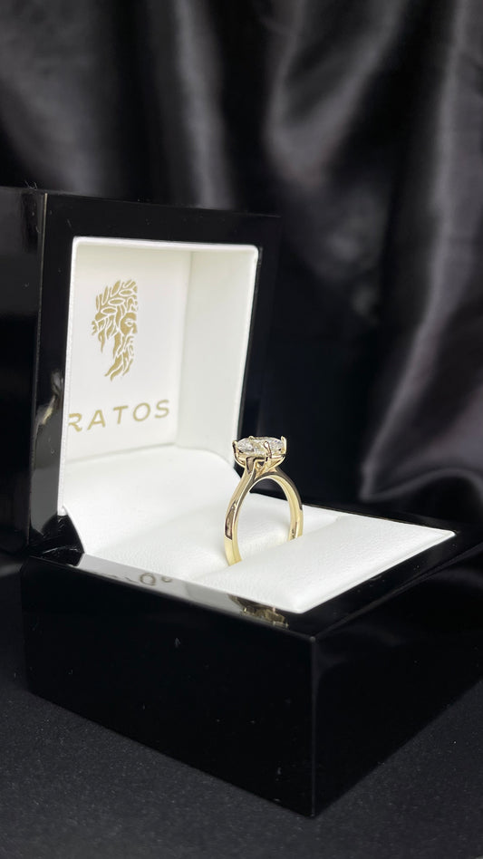 A. Compromiso Oval Solitario 1.51ct 14k YG