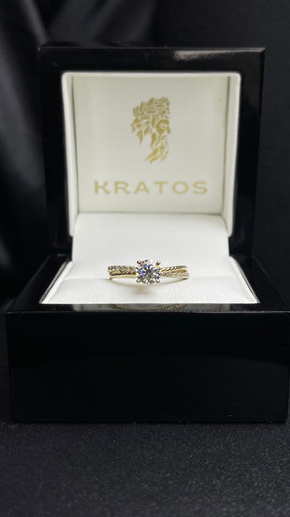 Anillo Compromiso Zirconias Trenzado