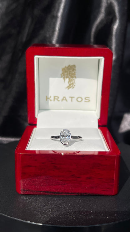 A. Compromiso Oval Bicelado .97ct 14K WG