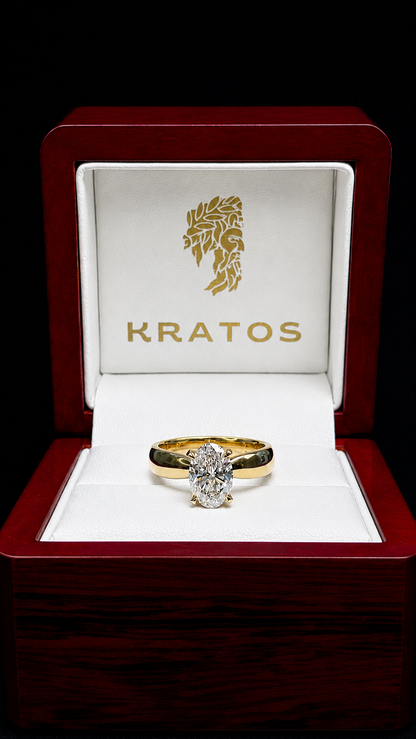 Anillo Solitario Oval 1.52ct, 10k