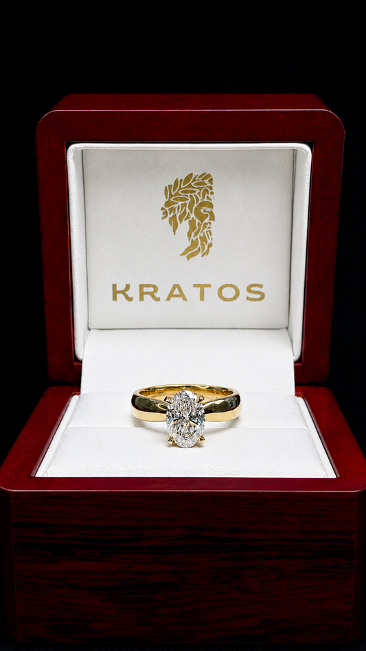 Anillo Solitario Oval 1.52ct, 10k
