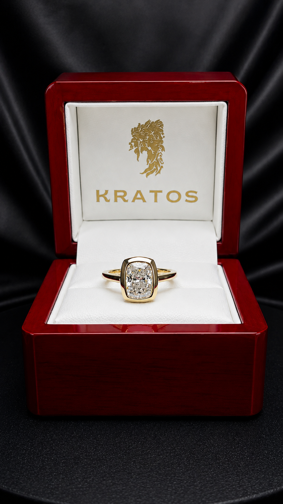 Anillo Compromiso Cushion Alargado 2.05ct, bezel