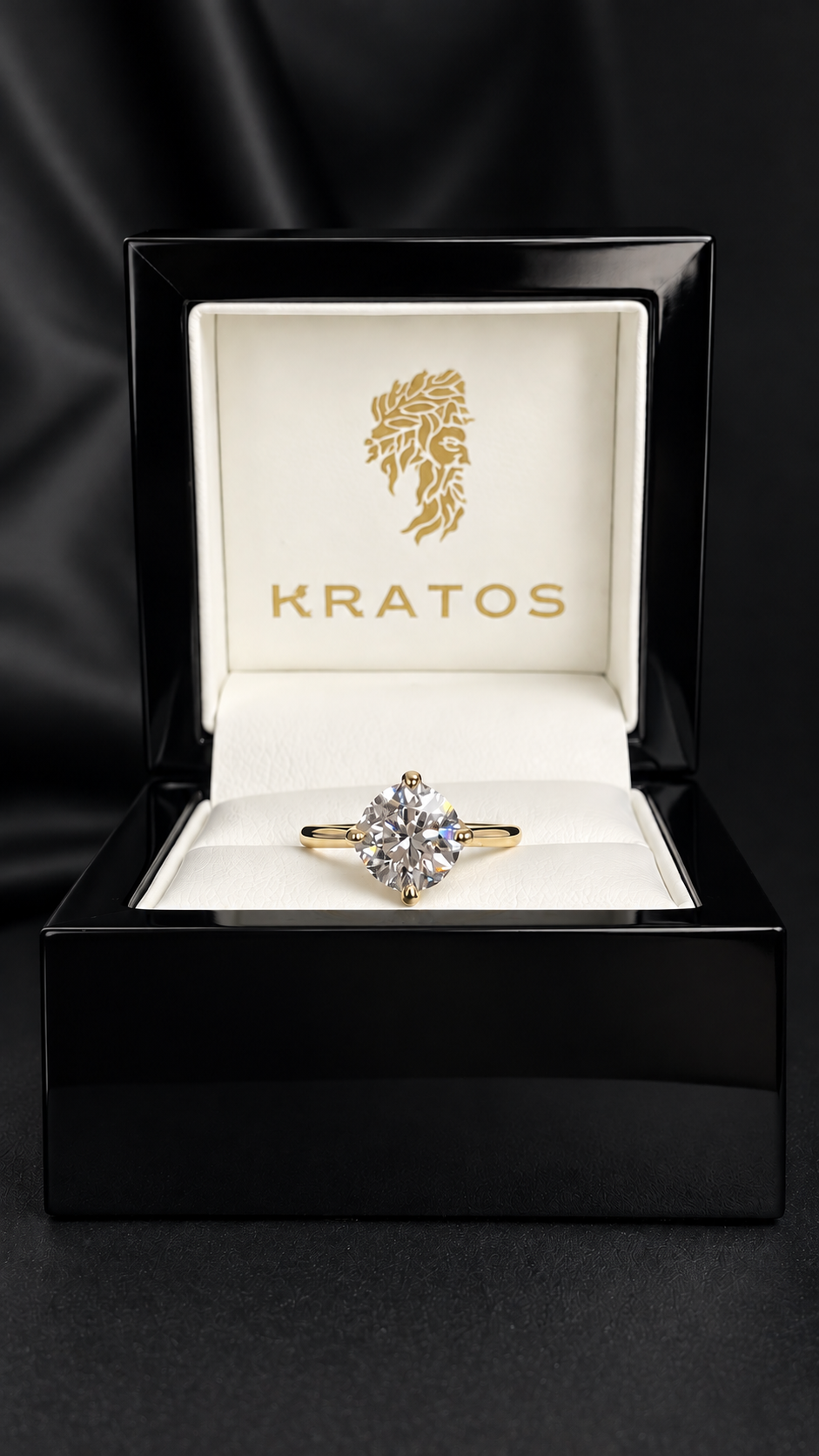 Anillo Compromiso Redondo 2.51ct tulip, 14k YG