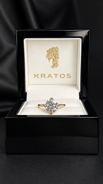 Anillo Compromiso Redondo 2.51ct tulip, 14k YG