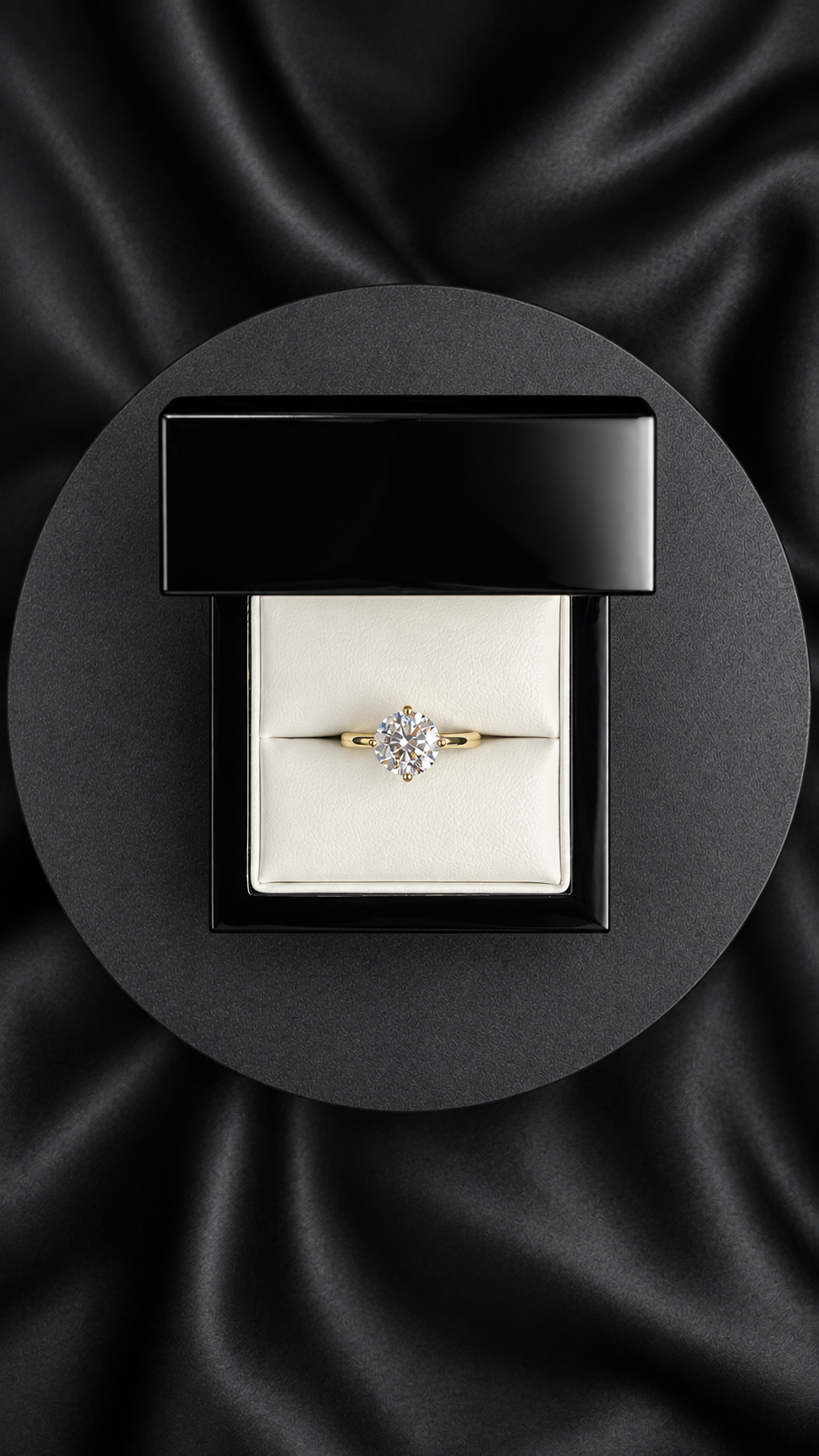 Anillo Compromiso Redondo 2.51ct tulip, 14k YG