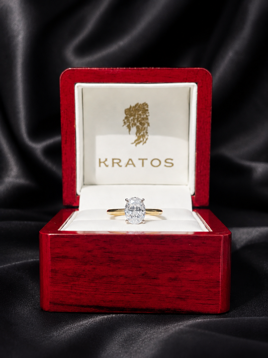 Anillo Compromiso Oval Zirconia 14k