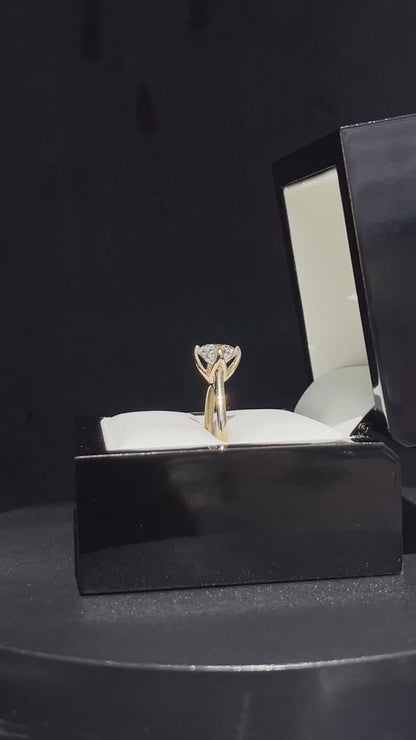 Anillo Compromiso Redondo 2.51ct tulip, 14k YG